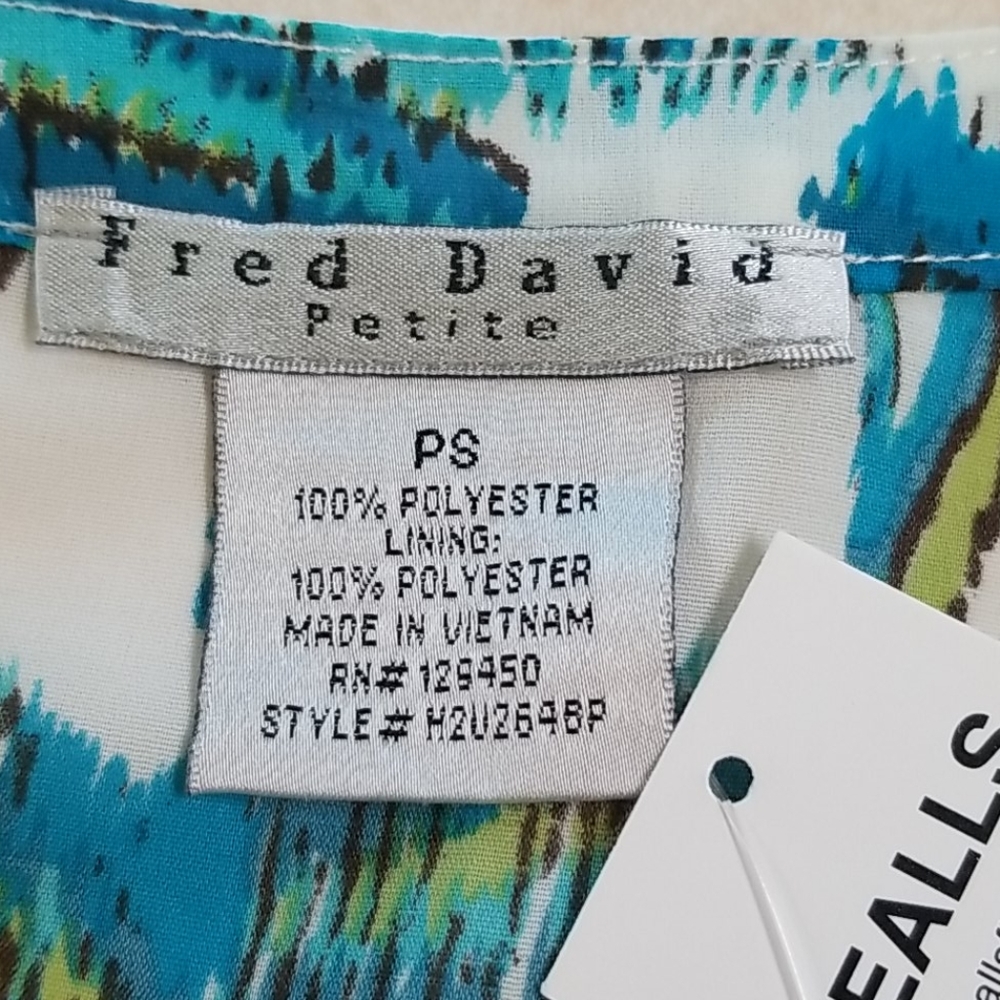 NWT Fred David Summer Top Size PS - Picture 7 of 9